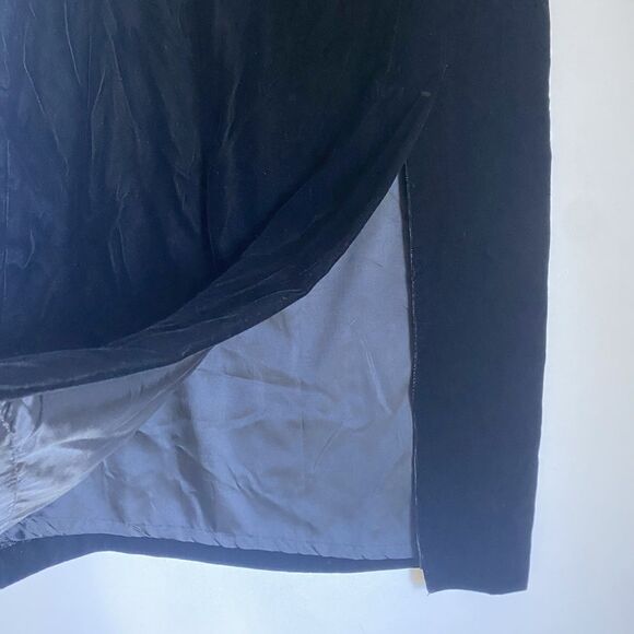 Vintage Velvet A Line Midi Skirt L Black  Studio G Fairy Grunge Goth Made USA - Picture 6 of 8
